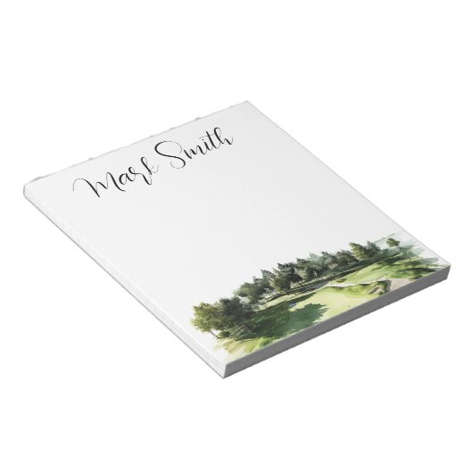 Bloc-note Golf avec des cadeaux de nom pour golfeur (Incliné)