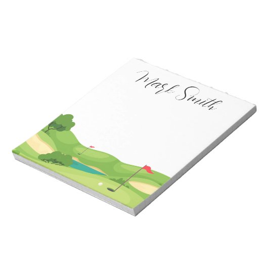 Bloc-note Golf avec nom (Tourné)