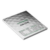 Bloc-note Golf Party Favoriser les enveloppes de bonbons au  (Incliné)