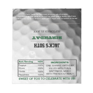 Bloc-note Golf Party Favoriser les enveloppes de bonbons au 