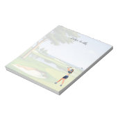 Bloc-note Golfer lady est golfeur note pad (Tourné)