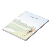 Bloc-note Golfer lady est golfeur note pad (Tourné)
