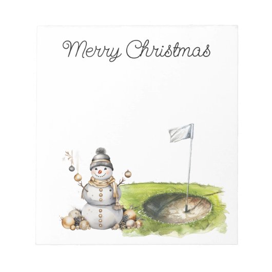 Bloc-note Golfer Snowman dans le terrain de golf (Devant)