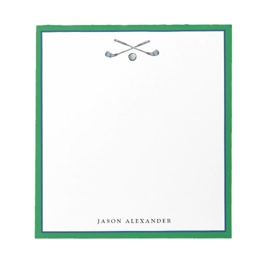 Bloc-note Golfeur personnalisé (Devant)