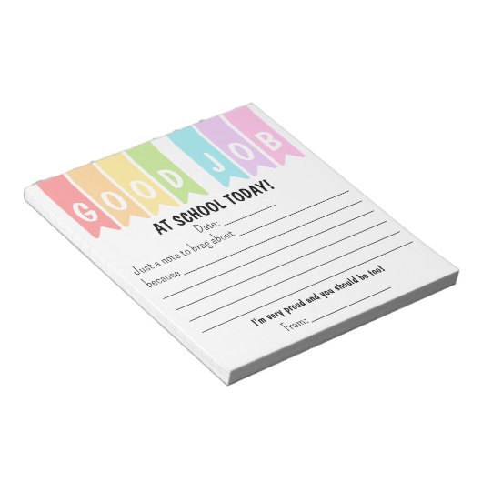 Bloc-note Good Job At School Today Brag Notes (Incliné)