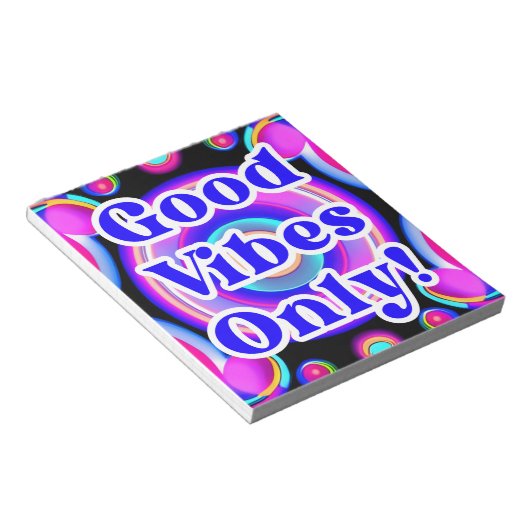 Bloc-note Good Vibes seulement ! Neon Colours 80s 90s AI Des (Incliné)