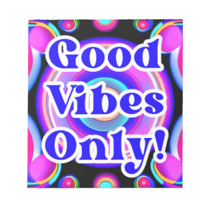 Bloc-note Good Vibes seulement ! Neon Colours 80s 90s AI Des