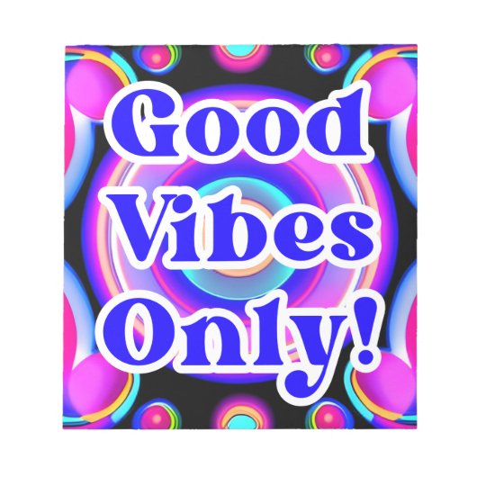 Bloc-note Good Vibes seulement ! Neon Colours 80s 90s AI Des (Devant)