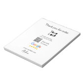 Bloc-note Google examen logo entreprise site Web scanner cod (Tourné)