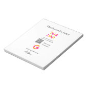 Bloc-note Google review business logo website scan QR code (Tourné)