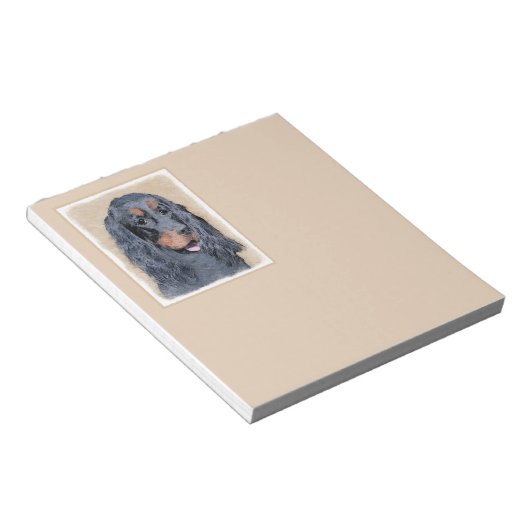 Bloc-note Gordon Setter Peinture - Joli art original chien (Incliné)
