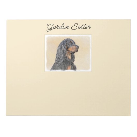 Bloc-note Gordon Setter Peinture - Joli art original chien (Devant)