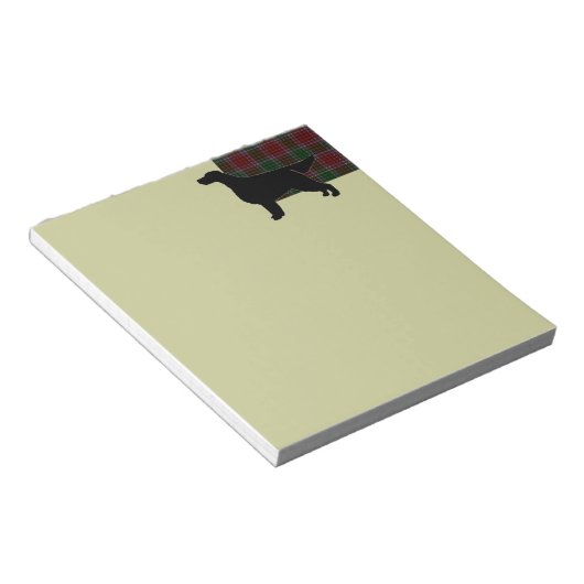 Bloc-note Gordon Setter Silhouetted sur Clan Gordon Tartan (Incliné)