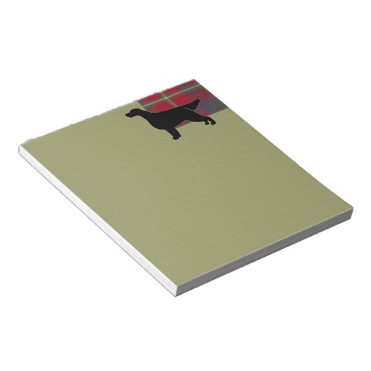 Bloc-note Gordon Setter Silhouetted sur Clan Gordon Tartan (Incliné)