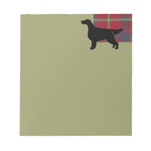 Bloc-note Gordon Setter Silhouetted sur Clan Gordon Tartan