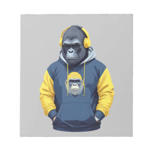Bloc-note Gorilla Portant un Sweat - shirt à capuche drôle C