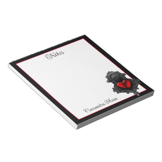 Bloc-note Goth rouge personnalisé (Incliné)