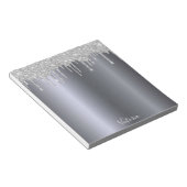 Bloc-note Gouttes de paillettes d'argent nom (Incliné)