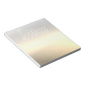 Bloc-note Gradiants Ombre Gris Or & Votre Script (Incliné)