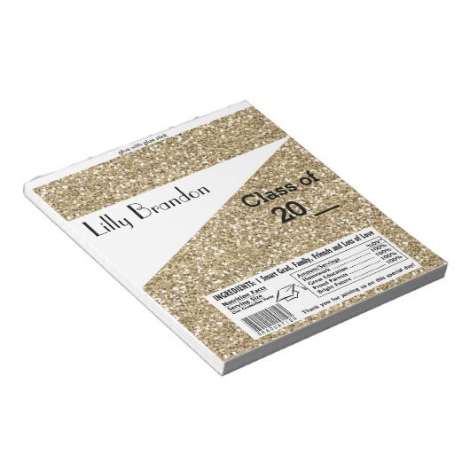 Bloc-note Graduation scolaire Candy Bar Wrapper Party Favori (Incliné)