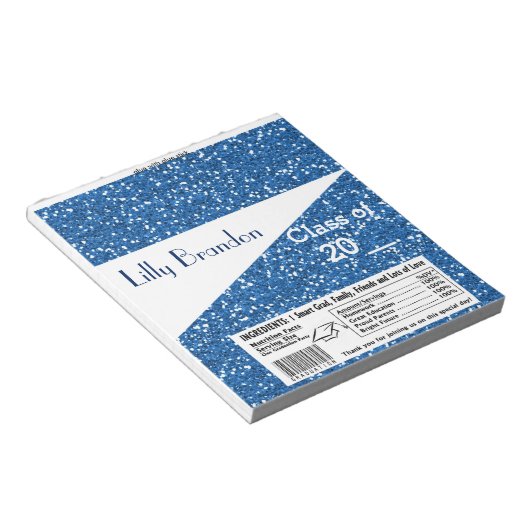 Bloc-note Graduation scolaire Candy Bar Wrapper Party Favori (Incliné)