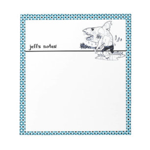 Bloc-note grand combattant de requin blanc drôle dessin ani