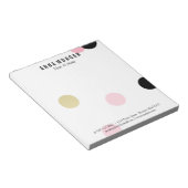 Bloc-note Grand Confetti rose et noir Nom personnalisé (Incliné)