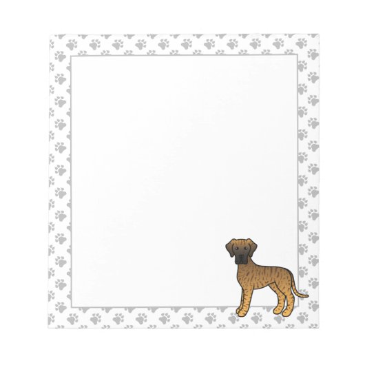 Bloc-note Grand Danois bringé Chien de dessin animé mignon (Devant)