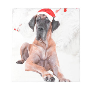 Bloc-note Grand Danois Chapeau Joyeux Noël