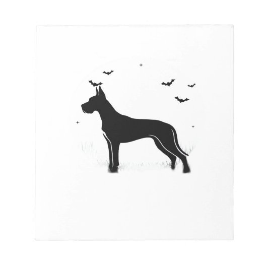 Bloc-note Grand Danois Chien Halloween Lune Silhouette Class (Devant)