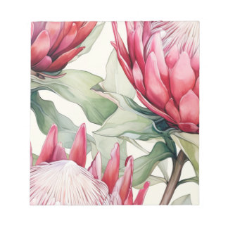 Bloc-note Grand Protea sud-africain rose vibrant