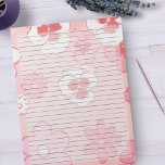 Bloc-note Grand Rulé Retro rose mi-siècle Vintage Floral<br><div class="desc">Bloc-notes large - Pages standard de taille de lettre - 8, 5" X 11" Lined with Black Wide Rule Lines on each Page for Easy Writing - One Side Carnet Paper - Ce design présente un design rétro rose et de papier peint à fleurs vintage du milieu du siècle 1960....</div>