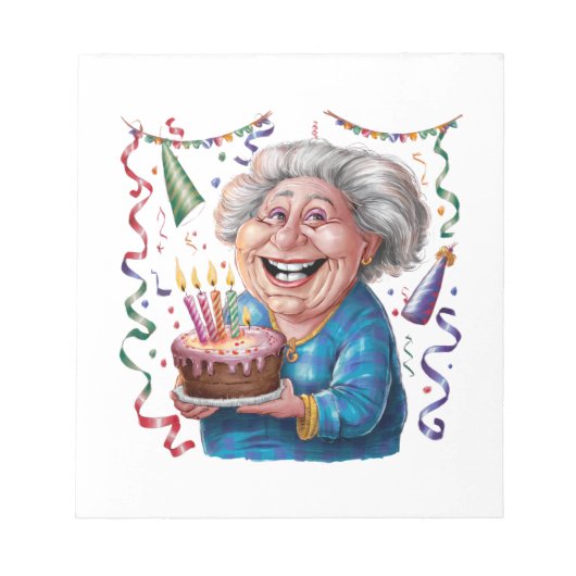 Bloc-note Granny Anniversaire Grand Sourire (Devant)
