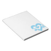 Bloc-note Graphique d'amour cool, Bleu (Incliné)