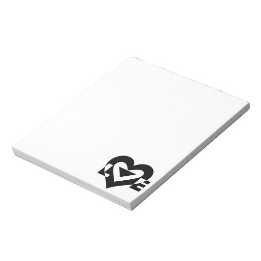 Bloc-note Graphique d'amour cool, noir (Tourné)