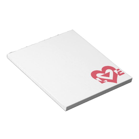 Bloc-note Graphique d'amour cool, rose cerise (Incliné)