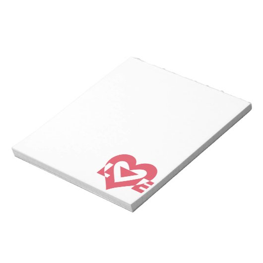 Bloc-note Graphique d'amour cool, rose cerise (Tourné)