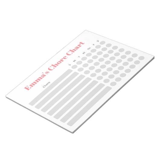 Bloc-note Graphique de corvées personnalisable (Incliné)