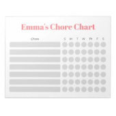 Bloc-note Graphique de corvées personnalisable (Devant)