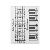 Bloc-note Graphique de notes de piano de guitare (Tourné)