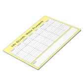 Bloc-note Graphique de planification de la semaine scolaire (Incliné)