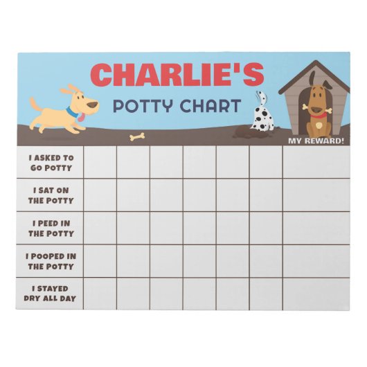 Bloc-note Graphique de propreté pour chiens mignons personna (Devant)