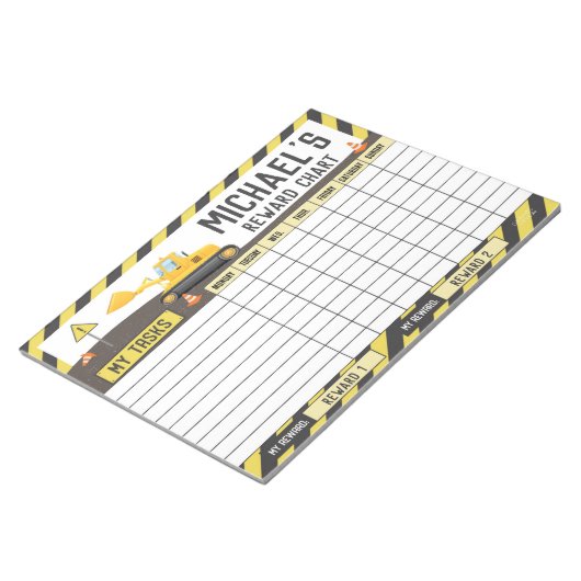 Bloc-note Graphique de récompense de construction Tâches de (Incliné)