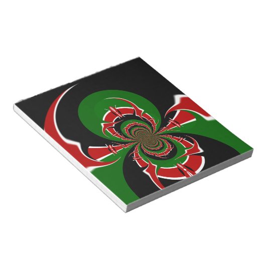 BLOC-NOTE GRAPHIQUE VERT ROUGE NOIR HAKUNA MATATA (Incliné)