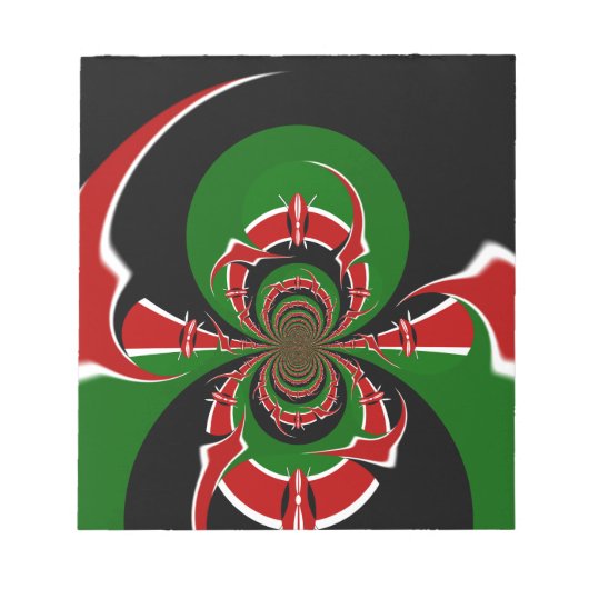 BLOC-NOTE GRAPHIQUE VERT ROUGE NOIR HAKUNA MATATA (Devant)