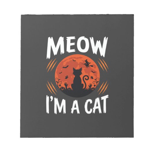 Bloc-note Graphisme de silhouette de chat de lune drôle d'Ha (Devant)