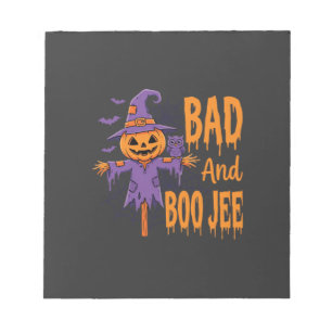 Bloc-note Graphisme Épouvantail Halloween Bad And Boo Jee