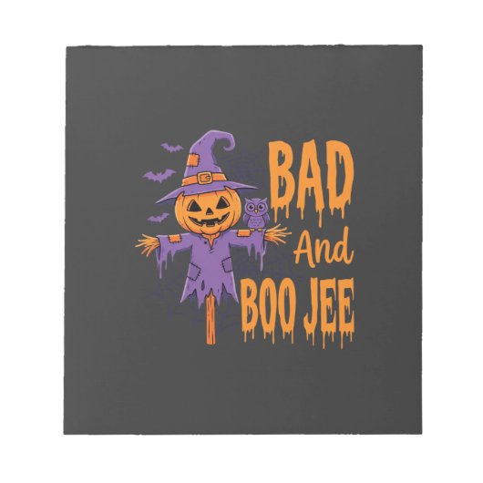 Bloc-note Graphisme Épouvantail Halloween Bad And Boo Jee (Devant)