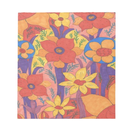 Bloc-note Gras Bohemian Orange Garden Imprimer (Devant)