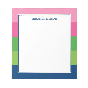 Bloc-note Gras graphique en noir rose, vert et marine
